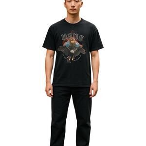 Vans Black Graphic Short Sleeve Eagle Cobra Classic Fit T-shirt Tee Size XL